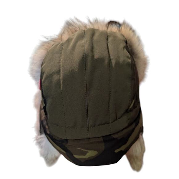 Canada Goose Camo Aviator Hat L/XL - Coyote Fur Trim - Made in Canada - Picture 4 of 6